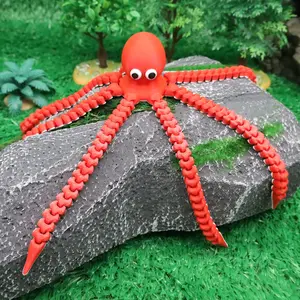 3D Printed Long-Legged Octopus Statue Figurine, Dual-Color Design, Perfect Gift Decor, Ideal for Bookshelf Desktop Decoration, Home Decor Accessory