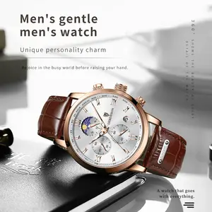 Lige business casual watch，men's watch，mineralhigh hardness glass mirror wateproof