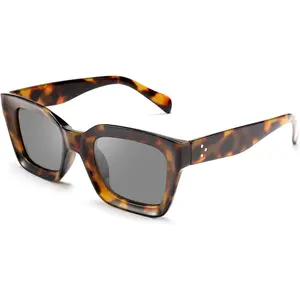 EyeconicFinds Classic Women Sunglasses Fashion Thick Square Sun Glasses Chunky Frame Vintage  Square Eyeglass Frames UV400 Travel Accessory,Internet Celebrity Style B2471