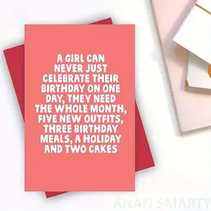 Funny Birthday Card with Envelope, 1 Count Letter Birthday Greeting Card, Humorous Birthday Gift for Friend, Family, Lover, Card Design, Lettering, Fun Party Cards
