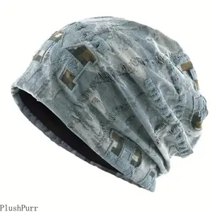 2026 New Arrival Unisex Vintage Letter Print Slouchy Beanie Hat – Lightweight No-Brim Elastic Stretch Skull Cap, Warm Comfortable for All Seasons