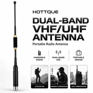 AL800 Dual Band VHF/UHF High Gain Antenna for Handheld Ham Radio, 144/430MHz Portable Replacement Walkie Talkie Antenna, Low SWR Strong Signal Upgrade for Two Way Radios, Camping, Hiking, Off-Road Travel & Emergency Preparedness