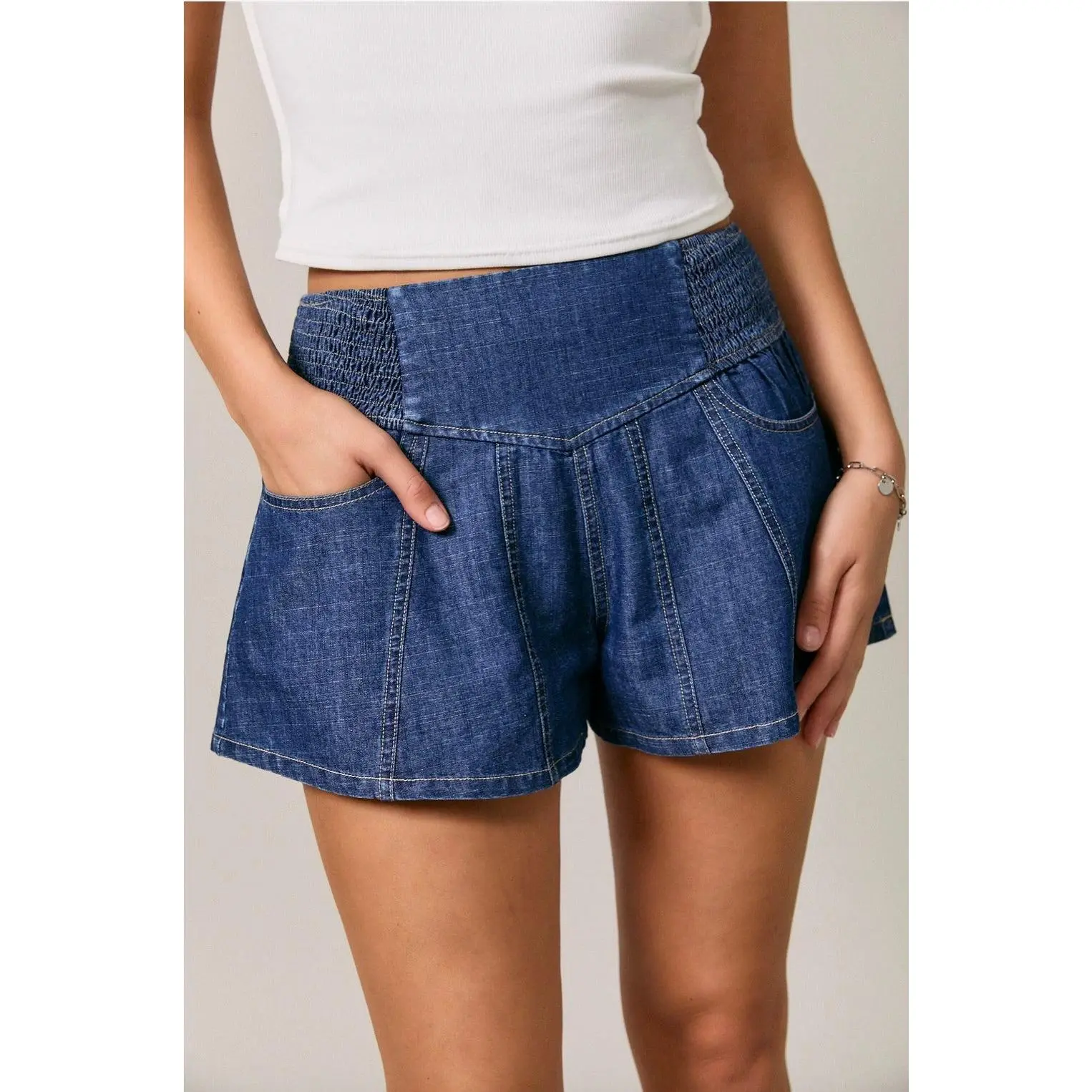 Capri Chambray Shorts