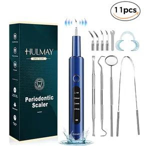 Hulmay Water Flosser Tartar Remover for Teeth,Dental Calculus Remover Teeth Cleaning Kit with LED Light & 4 Adjustable Modes Rechargeable，11 accessories