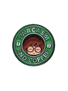 Cute Coffee & Letter Pattern Brooch Pin Clip, Unisex Fashion Accessories, Daily Clothing Decor For Girl