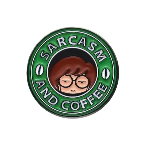 Cute Coffee & Letter Pattern Alloy Pin, Lapel Pins, Brooch Pins, Unisex Fashion Accessories, Daily Clothing Decor For Girl