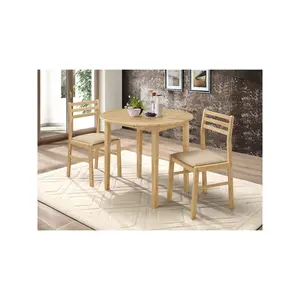 Bucknell 3-piece Round Drop Leaf Dining Table Set Natural