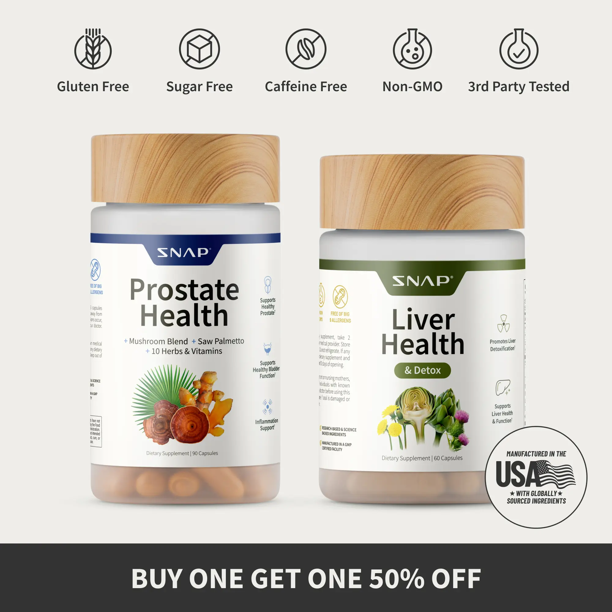 Snap Supplements - Prostate Health + Liver Health - Vital Men's Wellness Bundle Snap Supplements - Prostate Health + Liver Health - Vital Men's Wellness Bundle