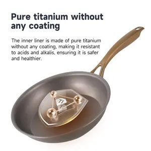 Three-layer titanium fry pan