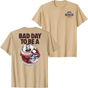 Busch Light Apple Bad Day Crushed Can Graphic T-Shirt, Funny Beer Slogan Back Print Tee for Men Women, Vintage Unisex Streetwear Casual Drinking Shirt, Summer Party Top
