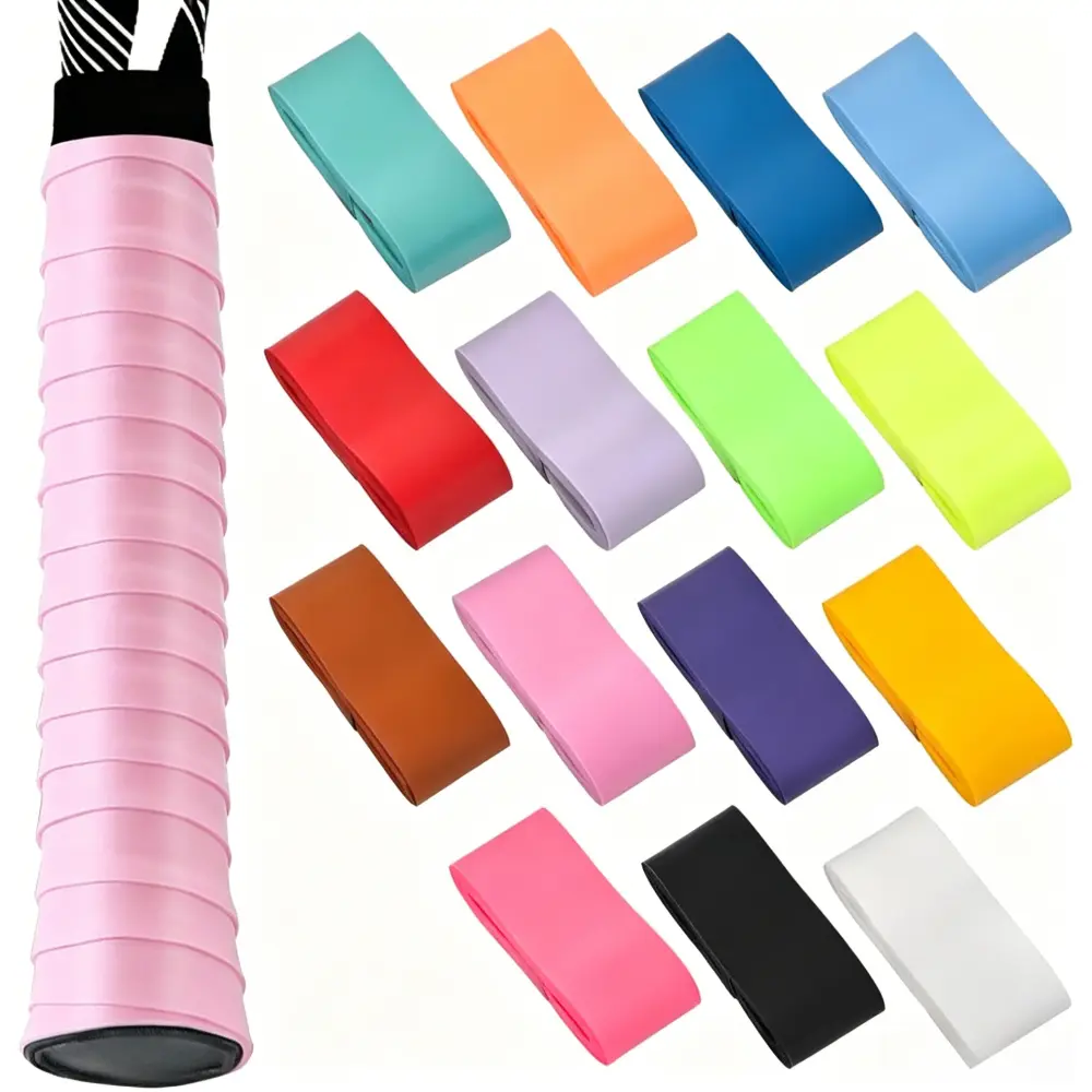 15 Pack Tennis Racket Grip Tape, Precut PU Anti-Slip Tennis Racquet Grip Tape with Dry Feel, Sweat Absorption, Comfortable Handle Overgrip Grip Wrap for Tennis/Badminton/Pickleball