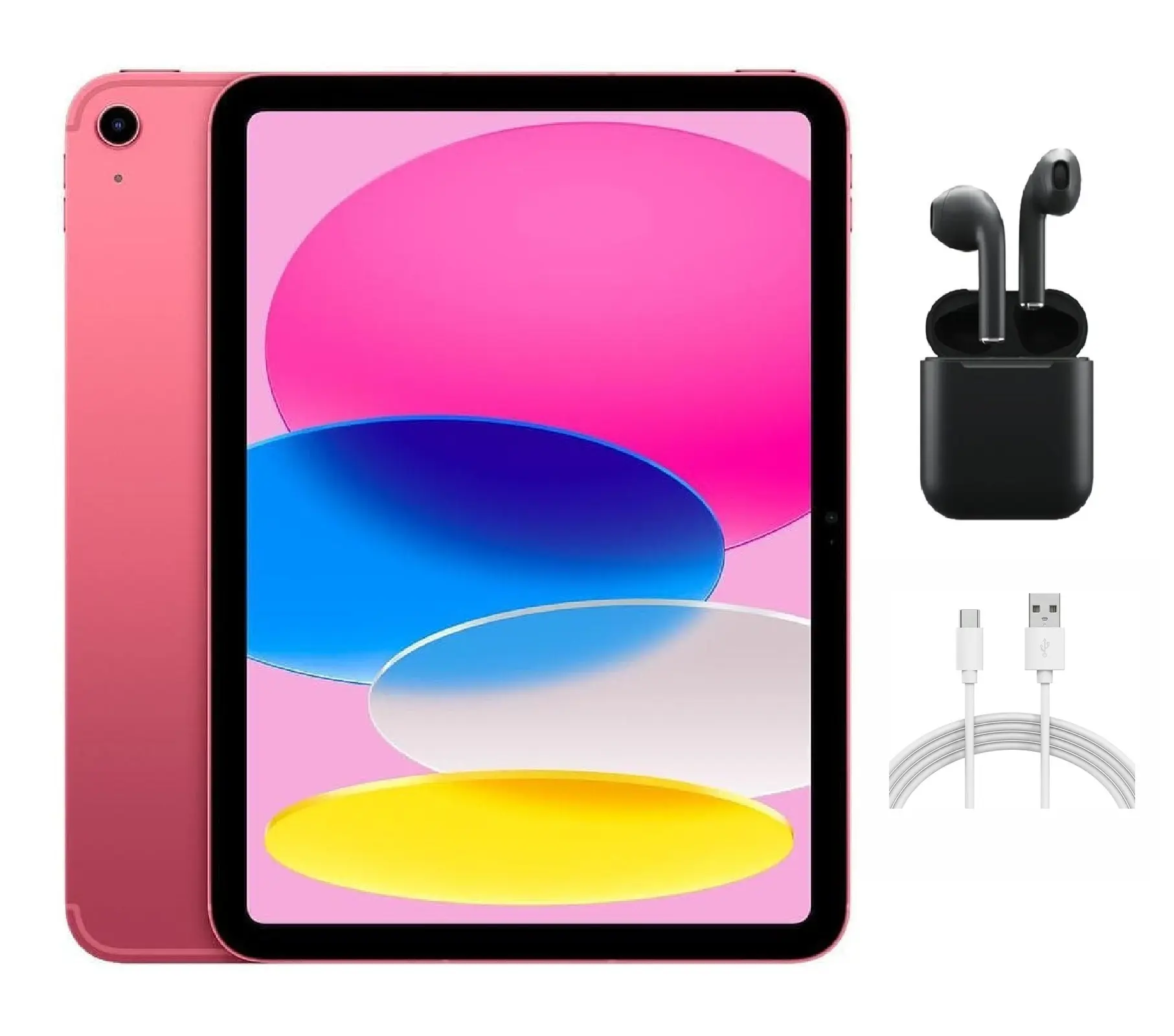 Refurbished Apple iPad 10th Gen (2022) (WiFi + Cellular Unlocked) A2757 Excellent Condition with Wireless Earbuds & 1 Year Warranty