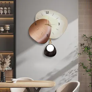 Homary 23.6" Abstract Geometric Silent Wall Clock, Modern Home Decor Art for Living Room, Bedroom