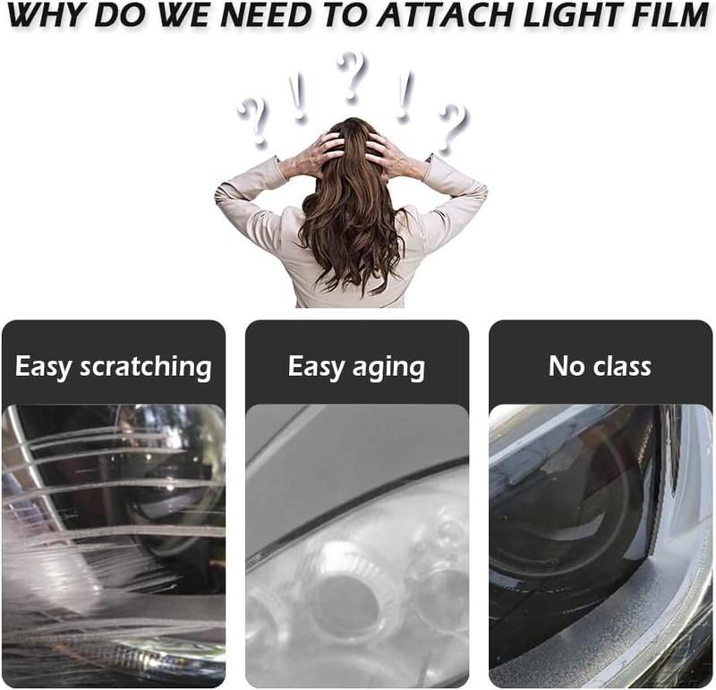 1 X 5ft Car Light Tint Film, with Squeegee & Cutter Cuttable&Stretchability Car Headlight Taillight Fog Light Vivid Vinyl Wrap Protector,Non-Marking Self-Adhesive Decals Car Decor Red/Black/Blue