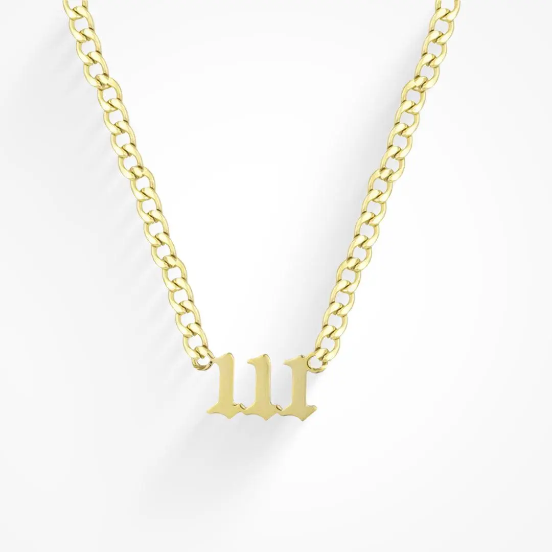 EVRY JEWELS Gold or Silver Plated Women's Hypoallergenic Angel Number Necklace