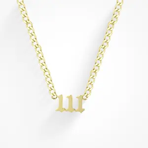 EVRY JEWELS Gold or Silver Plated Women's Hypoallergenic Angel Number Necklace