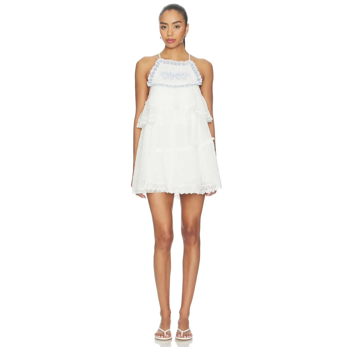 For Love & Lemons Ariel Mini Dress in White