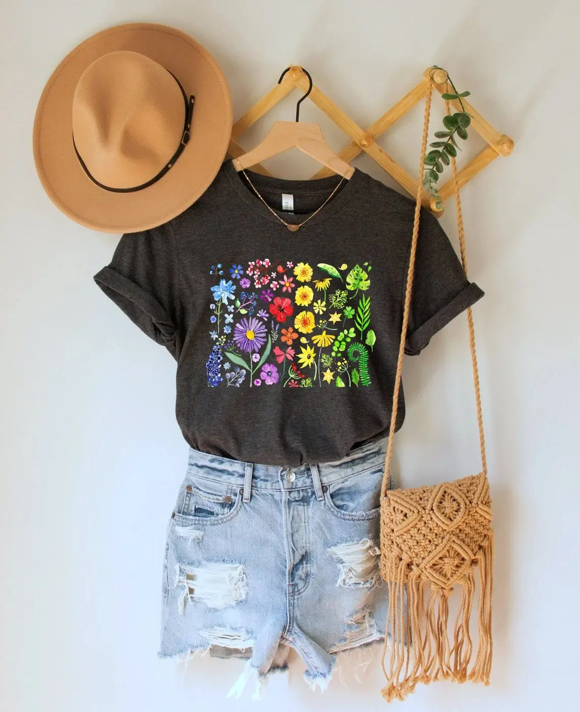 Gay Pride Wildflowers Shirt Subtle Pride Shirt, Subtle Gay Pride Outfit Rainbow Flowers Shirt, LGBTQ Pride Shirt, Discreet Pride Sh