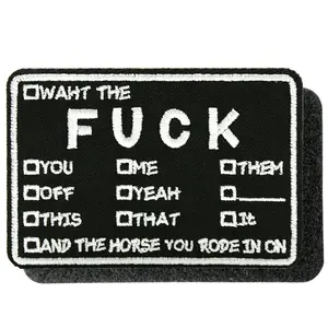 1 Count F*ck You and The Horse You Rode in Patch, Funny Morale Tactical Hook and Loop Patch, Stylish Embroidery Army Military Uniform Statement Badge for Backpacks, Army Vests, Hats
