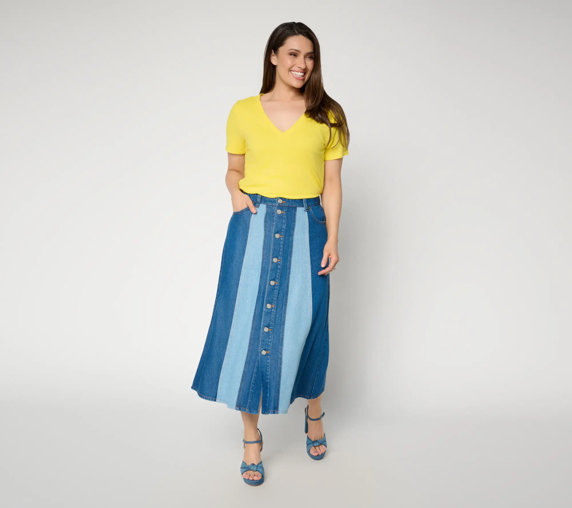 Flowee by Aimee Kestenberg A-Line Denim Skirt