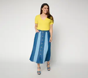 Flowee by Aimee Kestenberg A-Line Denim Skirt