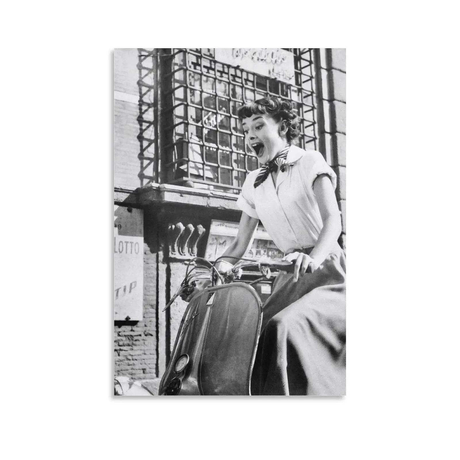 Audrey Hepburn on A Scooter Classic Wall Art Poster Poster Print Painting Canvas Wall Art Home Decor Posters