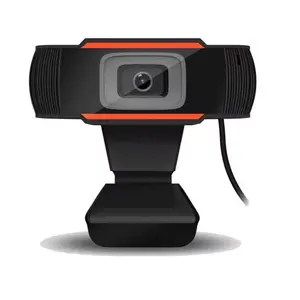 Webcam 1080p HD with Black Body, Red Frame, and Durable Design for Secure Video Communication