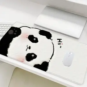 Cartoon Panda Pattern Mouse Pad, Rectangle Gaming Mouse Pad, Office Desk Keyboard Mat for Home Office Game Room Desk