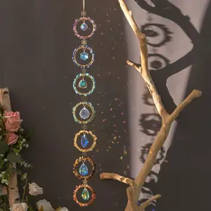 Crystal Sun Catcher, 1 Count Colorful Stone Rainbow Maker, Exquisite Sun Catcher Windchimes for Courtyard Garden Living Room Window Decor Interior Wall Decor