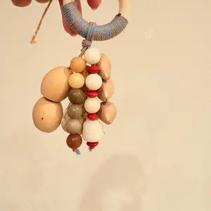 Nut Shell Wind Chimes Decorative Hanging Ornaments for Home Decor and Outdoor Use Unique Handmade Design （7+14 nutshells )