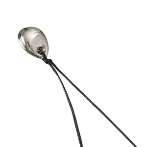 Fashionable Bean Pendant Neckchain Black PU Cord Necklace Decoration