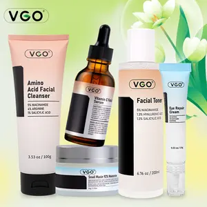 VGO Arctic Defense-A Series 5-Stage Intensive Care Cleanser Set, Unisex Skincare Kit for Acne Prone Skin with Hydration, Skin Repair, Conditioning, Vitamin C, Dual-Action Locking, Elasticity Boosting, Anti-Wrinkle Benefits