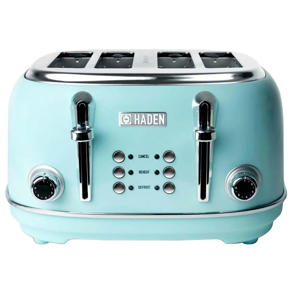 Haden Heritage 4-Slice Wide Slot Stainless Steel Body Retro Toaster, Turquoise Haden Heritage 4-Slice Wide Slot Stainless Steel Body Retro Toaster, Turquoise