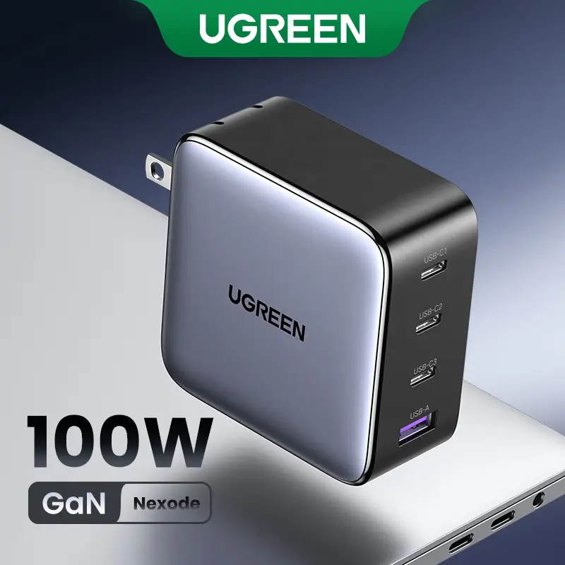 UGREEN 100W/140W/200W Nexode USB C Super Charger. 4-Port GaN Foldable Wall Adapter. Perfect for MacBook Pro/Air, iPad Pro, iPhone 17/16/15 Pro. Fast C