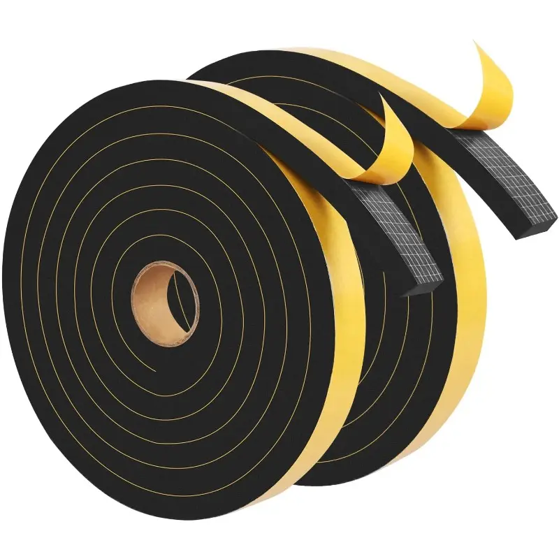 Weather Stripping Seal, 1 in x 1/2 in x 20Ft Weatherproof Foam Tape for Lightproof, Noise-Reducing, and Sealing Sliding Doors, Front Doors, Windows