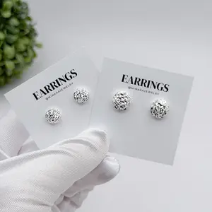 MINARA 950 Silver Arete Lenteja Corte Adiamantado