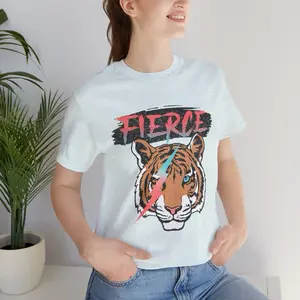 Tiger T-Shirt, Retro Graphic Tee for Teens, Unisex Tshirt Aesthetic Gifts For Her, Jungle Animal,Shirt Design