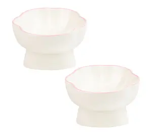 10 Strawberry Street Set of 2 Paws Up Elevated Pet Bowl, Large