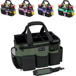 Wearable Cleaning Caddy Organizer with 5 Foldable Compartments and Durable Strap for Cleaning Car Cleaning Tool Organizer