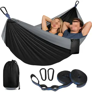 Camping Hammock, Portable Hammocks with Tree Straps & Attached Carry Bag, Camping Gear, Perfect for Outside Indoor Hiking Beach Backpack Travel