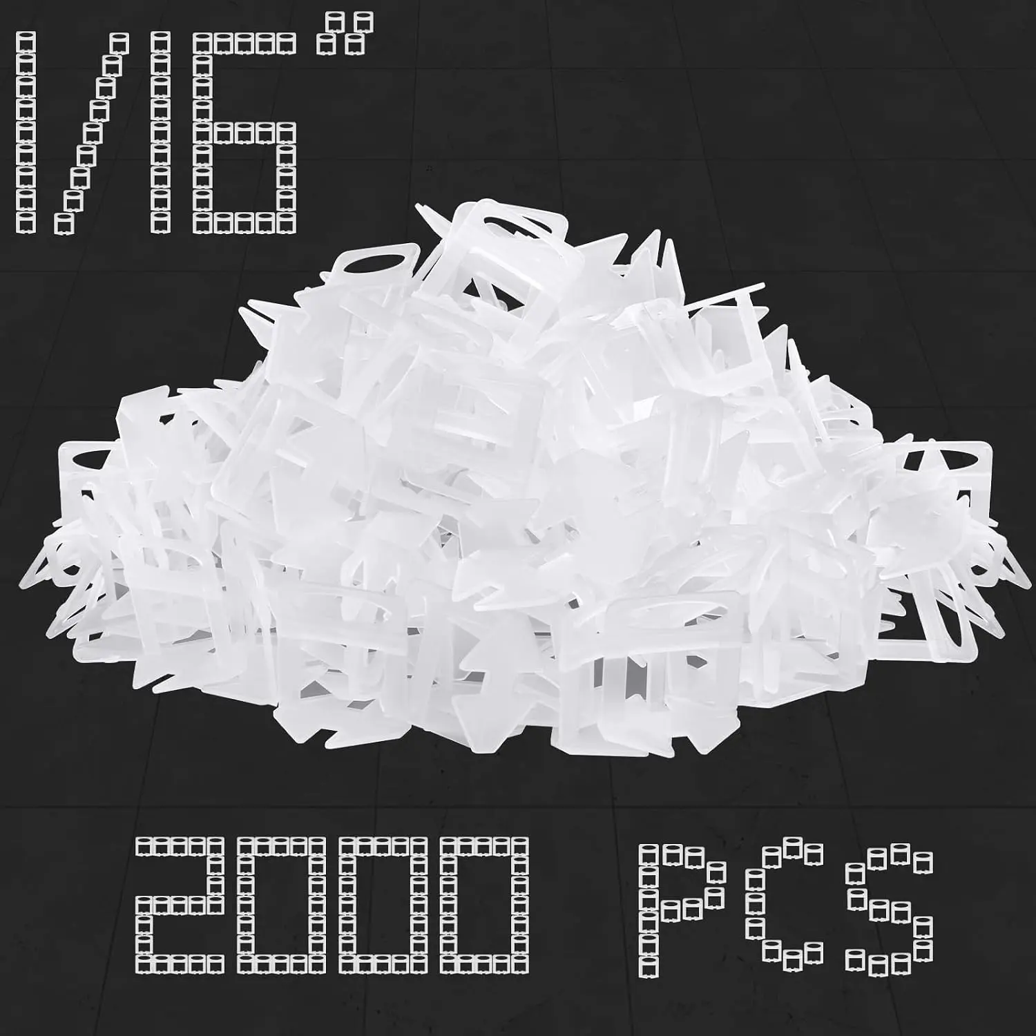 Tile Spacers 1/16, 2000 Pcs Tile Leveling System Clips