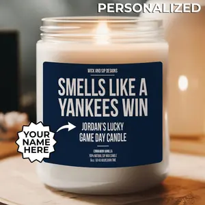 Smells like A Yankees Win Candle, Custom NY Yankees Candle, Gift for Baseball Fan, Lucky Candle, Gift for Yankees Fan