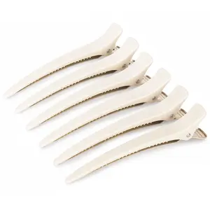 AIMIKE Morandi Color Hair Clips for Styling Sectioning, No Crease Duck Billed Hair Clips with Silicone Band, Hair Styling Clips, Hair Roller Clips, Salon Hair Sectioning Clips, Hair Cutting Clips