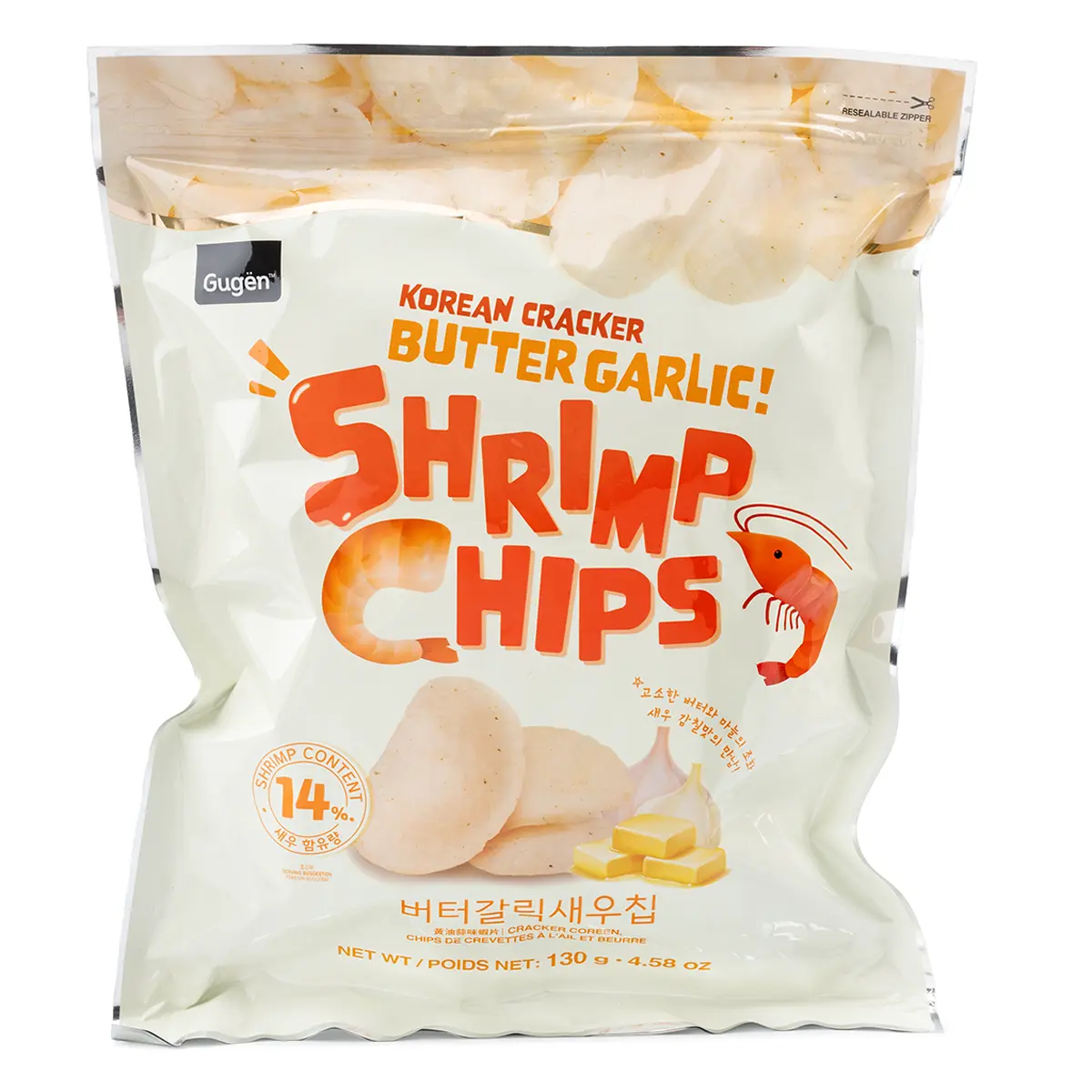 GUGEN Shrimp Chips with Garlic and Butter 4.58 oz GUGEN Shrimp Chips with Garlic and Butter 4.58 oz