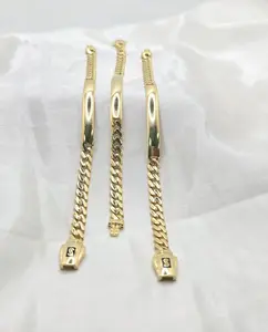 10KT CERTIFIED BABY ID PLAIN MONACO BRACELET Size 5MM 6INCH Weight 4.2GR