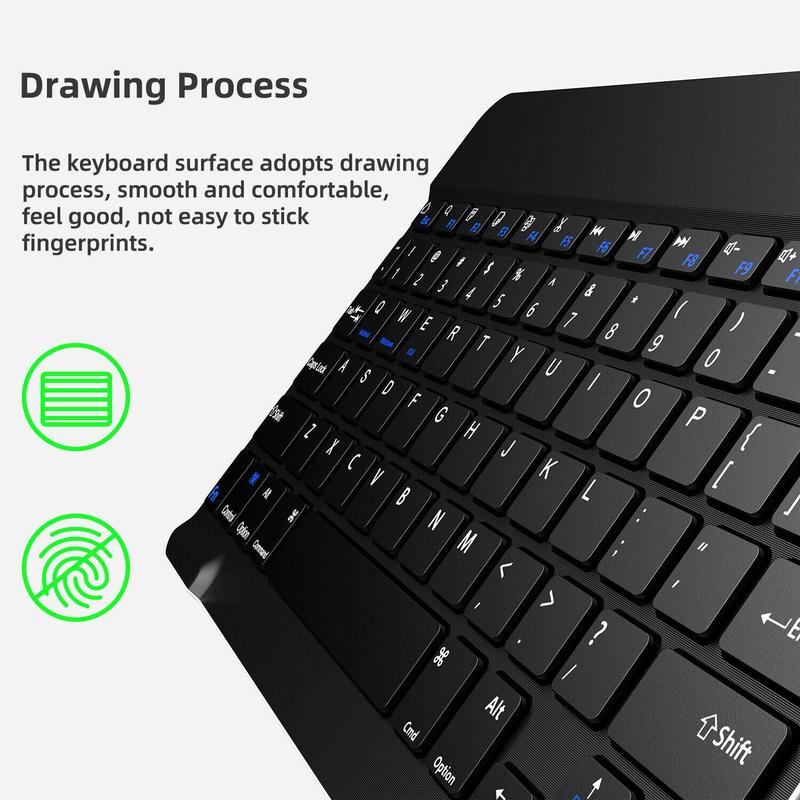 Wireless Keyboard & Mouse Combo for Mac iPad Phone Tablet PC ABS Aluminum Alloy 2.4GHz Bluetooth Connection Hot Keys Indicator Charging LED Pairing Instruction Included