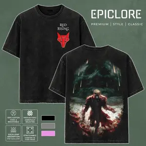 Red Rising Shirt Unisex Oversized Washed Cotton T-shirt unisex graphic tees Bookish Menswear Casual red rising merch t-shirt Clothes Top