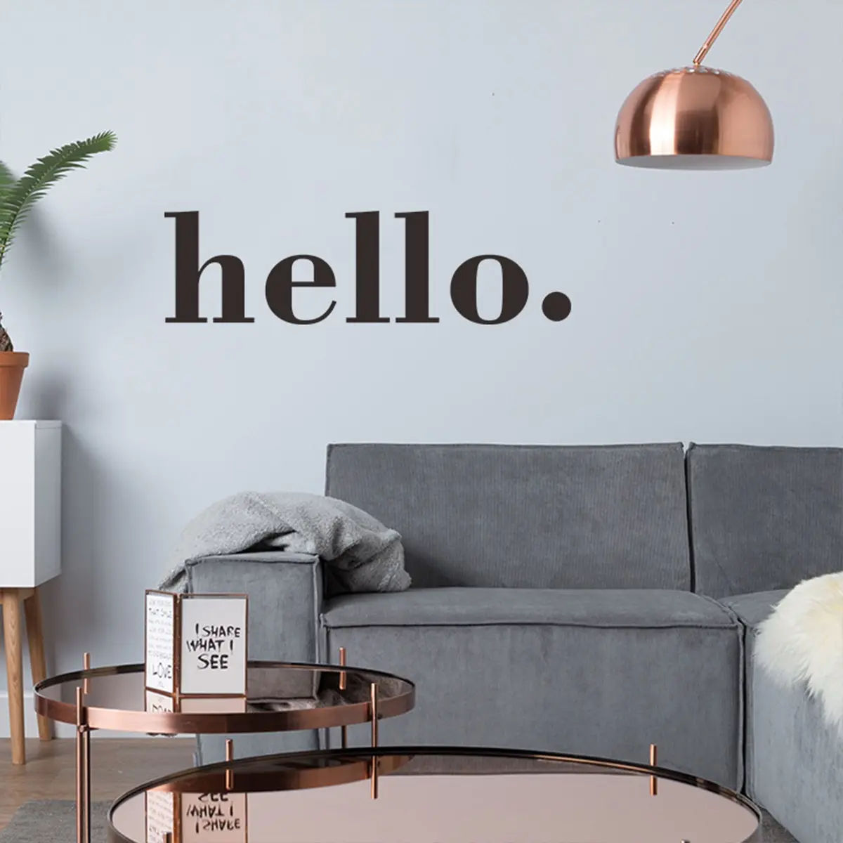 Self-Adhesive Hello Letter Wall Stickers, Nordic Minimalist Style, Waterproof, Easy to Remove, Home Decor for Living Room, Entryway, Study Room