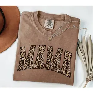 Comfort Colors Leopard Print Mama Shirt Gift for Mom, Retro Mom Tee, Mother's Day Gift, Vintage Cheetah Mama Tshirt, Varsity New Mom Gift