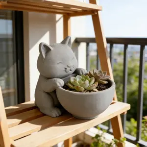Succulent flower pot, small planter, Cute Plant Pots, cat-shaped bowl, desktop ornament, can hold small ornaments and storage basin